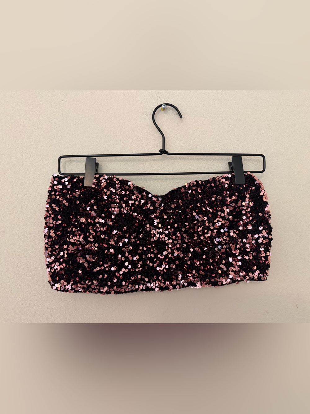 NWT Anthropologie Eva Sequin Bandeau Bralette Sz L Party Bachelorette Sparkly